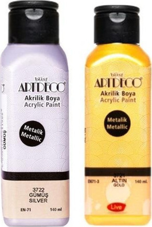 2’li 140 ml Metalik Akrilik Boya