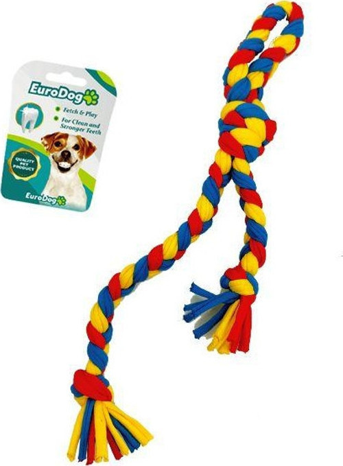 Düğümlü Diş İpi Sarı Mavi Kırmızı 42 Cm