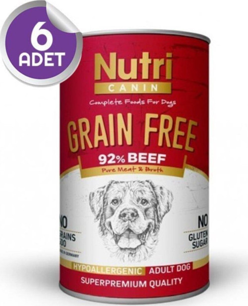 Tahılsız Biftekli Köpek Konservesi 400 Gr 6 Adet