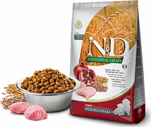 Düşük Tahıllı Puppy Medium Maxi Tavuklu Narlı Yavru Köpek Maması 12 Kg