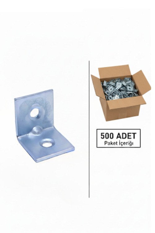 500 Adet L Demir Gönye Köşebent 16X16X16Mm- Mobilya Dolap Köşe Birleştirme Bağlantı Aparatı