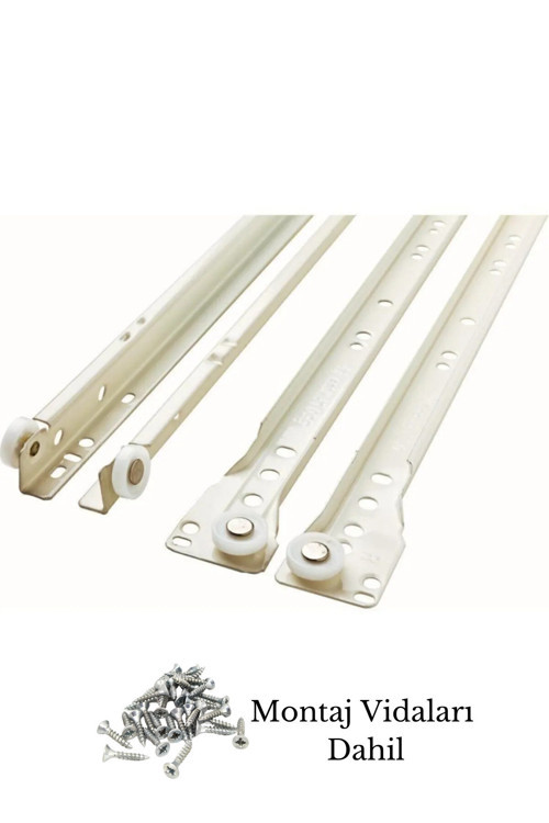 35 Cm Klasik Kızaklı Dolap Çekmece Rayı 1 Çekmecelik (4 Parça Karşılıklı)
