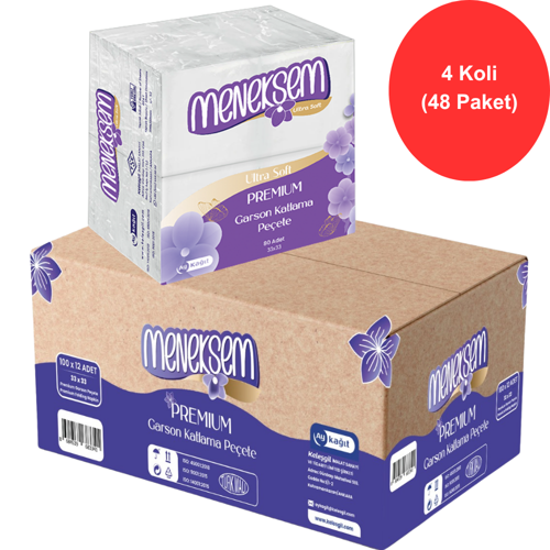 Premium Garson Katlama Peçete 33x33 cm – 80’li x 48 Paket, Toplam 3840 Adet, 2 Katlı