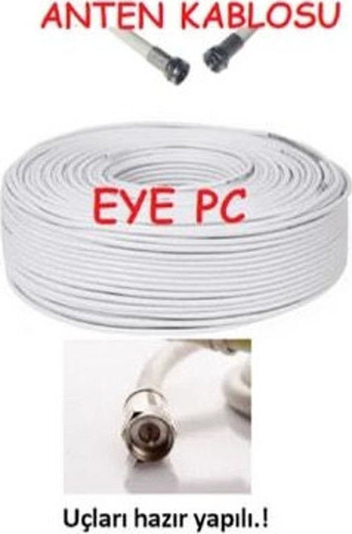 25 Mt Hazır F Konnektörlü 25 Metre 4K Fullhd Anten Kablosu