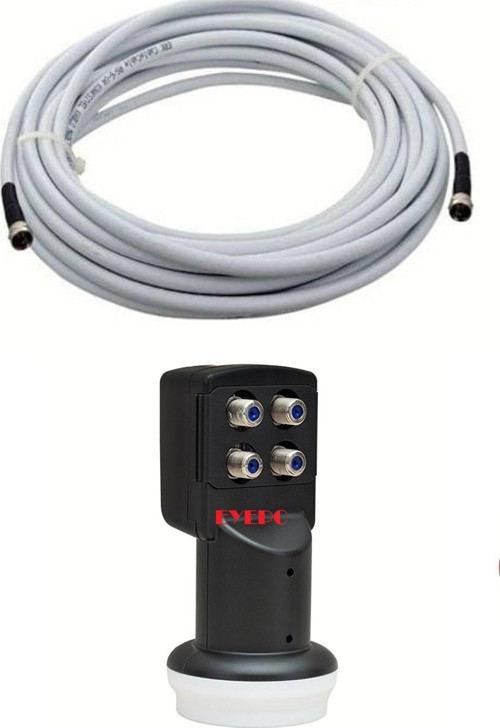 30 Metre Uydu Kablosu Dörtlü Çıkış Çanak Uydu 4K Full Hd 3D Lnb F Konnektör 4 Lü Quad Lnb Lnb