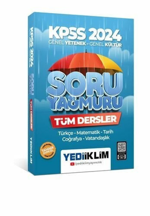 Yediiklim Yayınları 2024 KPSS Genel Yetenek Genel Kültür Tüm Dersler Soru Yağmuru