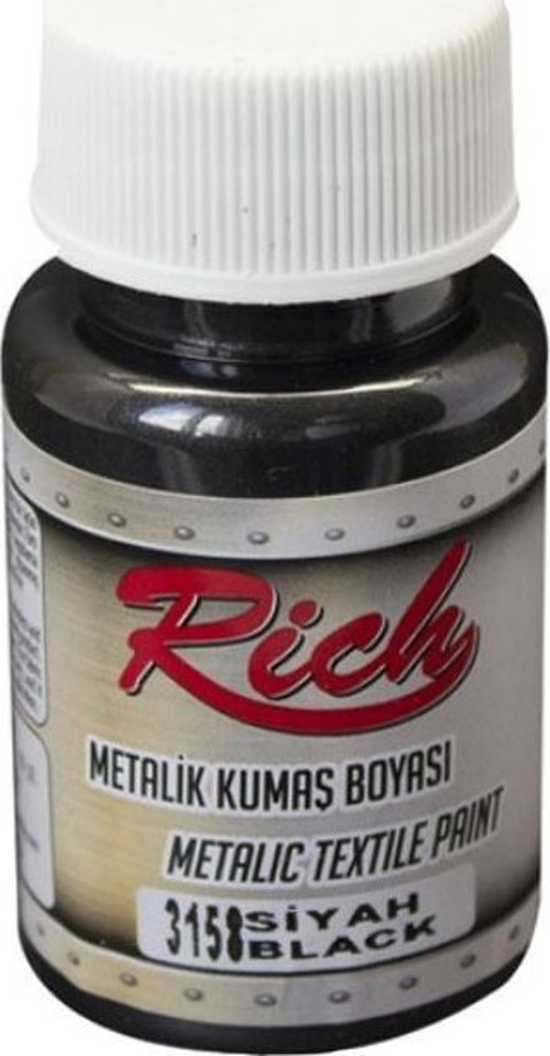 Metalik Kumaş Boyası 50cc Siyah