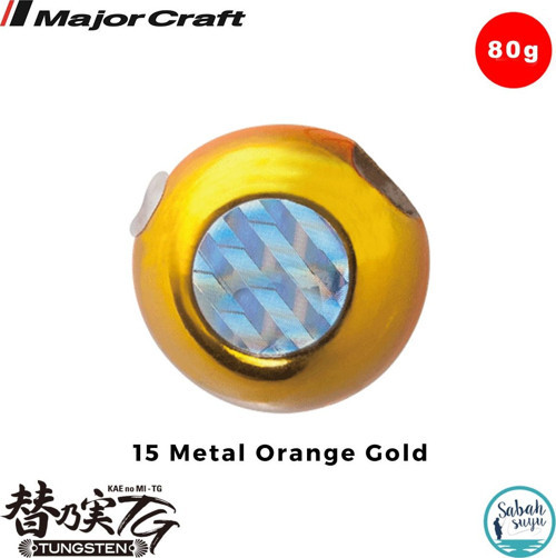 TMTG-Head Tungsten Slider Tai Rubber Jig 80gr #15 Metal Orange Gold