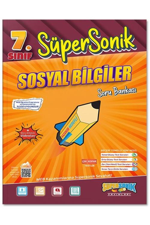 7. Sınıf Süpersonik Sosyal Bilgiler Soru Bankası - Süpersonik Yayınları