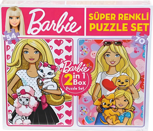 Diytoy Barbie 2 İn 1 Puzzle Seti