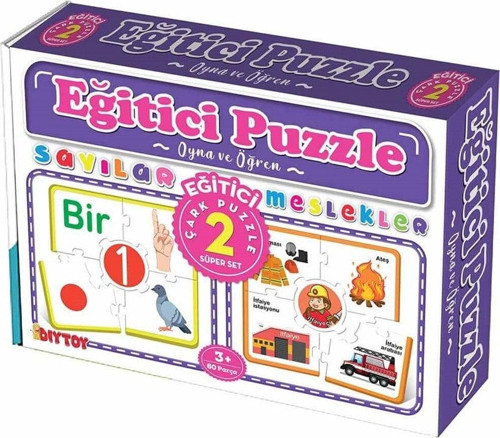 Eğitici Çark Puzzle Sayılar Ve Meslekler