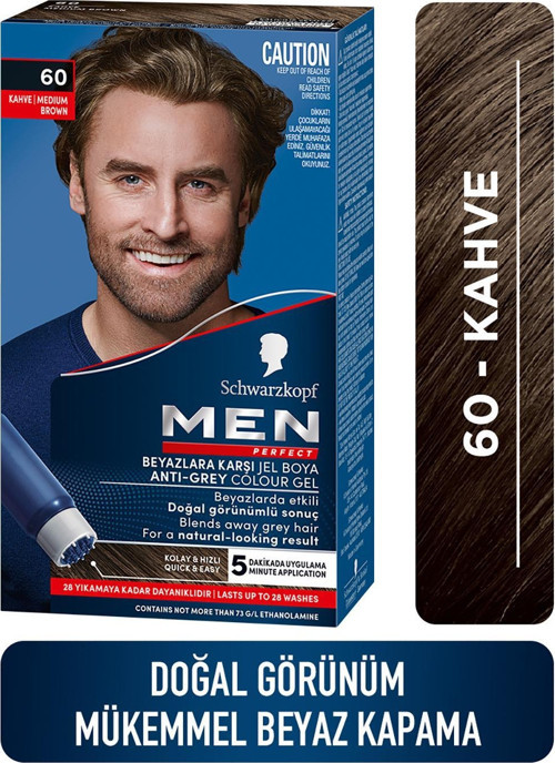 Men Perfect Jel Saç Boyası 60 - Kahve