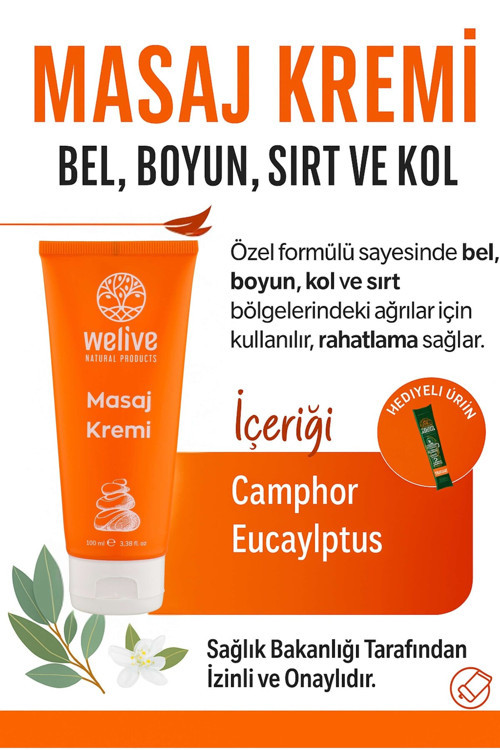 Masaj Kremi 100 Ml – Okaliptus & Kafur Özü – Rahatlatıcı Formül