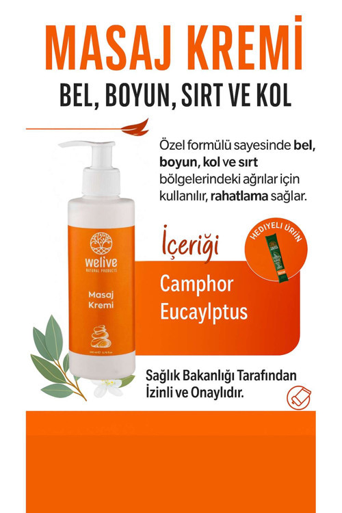 Masaj Kremi 200 Ml – Okaliptus & Kafur Özü – Rahatlatıcı Formül