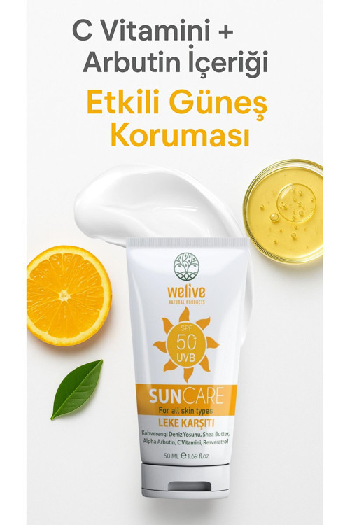 Sun Care Leke Karşıtı Güneş Kremi Spf 50 50 Ml | Alpha Arbutin & C Vitamini | Renkli Formül