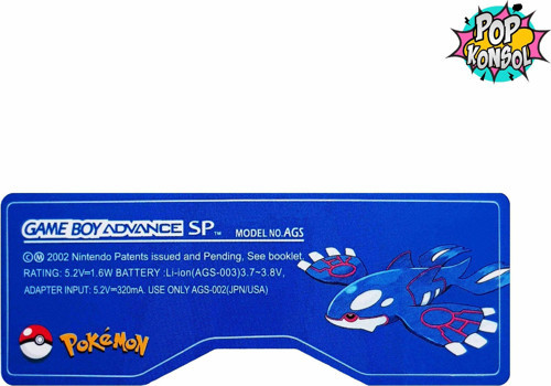 Gameboy Advance SP Arka Etiket Back Label GBA SP Sticker Pokemon MODEL 03