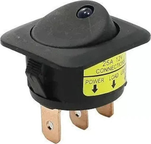 LEDLİ 3 PİN 25 AMPER -12 VOLT DC KIRMIZI ON-OFF ANAHTAR (IC-132D)