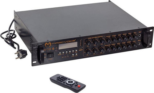 MAGICVOICE MV-1218 USB BT-UK 6 ZON RMS 80W*1CH +4-16-70-100V TRAFOLU AMFİ