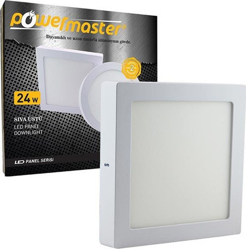 24 WATT 6500K 300 MM SIVA ÜSTÜ BEYAZ KARE SLIM LED-ECO SPOT PANEL