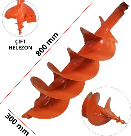 Toprak Burgu Makinesı Çift Helezon Yedek Burgusu Çap 300 mm