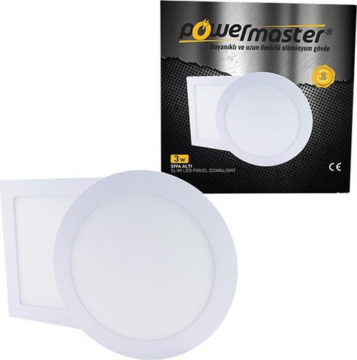 3 WATT SIVA ALTI 6500K BEYAZ YUVARLAK 70 MM SLIM LED-ECO SPOT PANEL