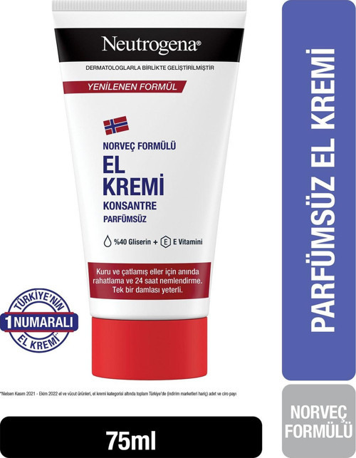 Norveç Formülü El Kremi Parfümsüz 75 Ml