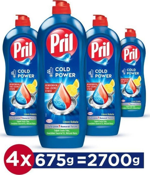 Elde Yıkama Sıvı Bulaşık Deterjanı 4 X 675g Limon 5+ Etki, Kendinden Yağ Çözme Etkisi