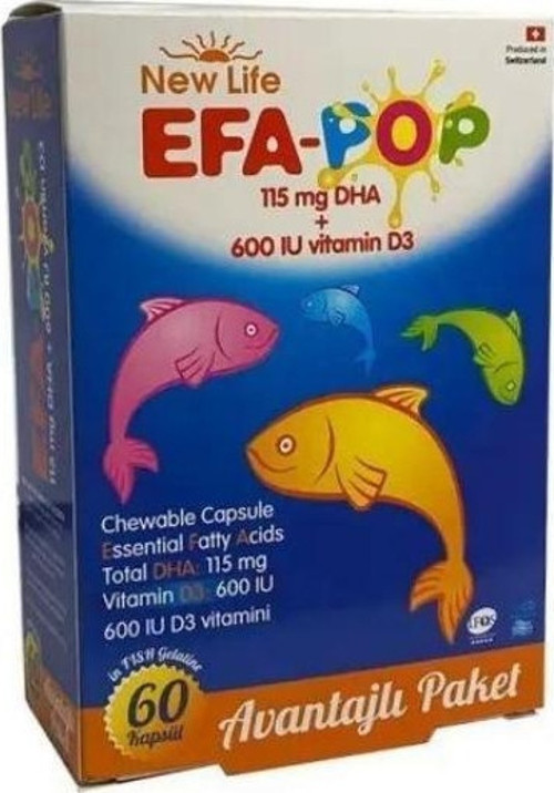 EFA Pop Balık Yağı Takviye Edici Gıda 60 Çiğnenebilir Kapsül
