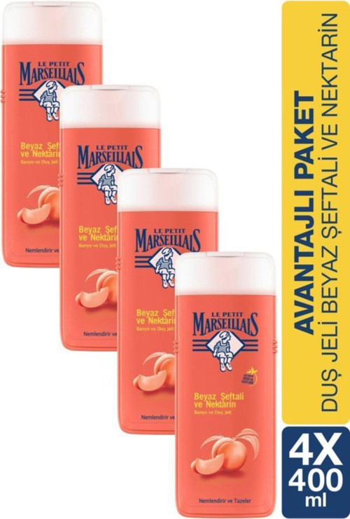 Beyaz Şeftali Ve Nektarin Nemlendirici Banyo Ve Duş Jeli 400 Ml X4