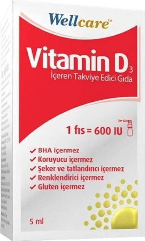 Vitamin D3 İçeren Takviye Edici Gıda 600UI 5ml