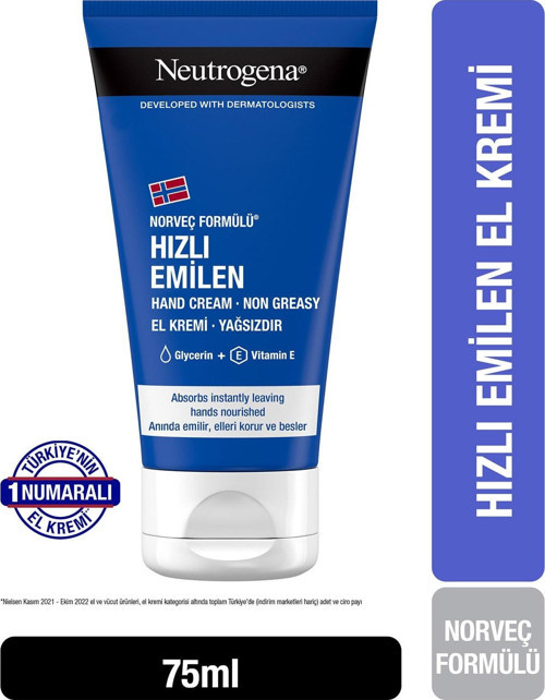 Norveç Formülü Hızlı Emilen El Kremi 75 ml