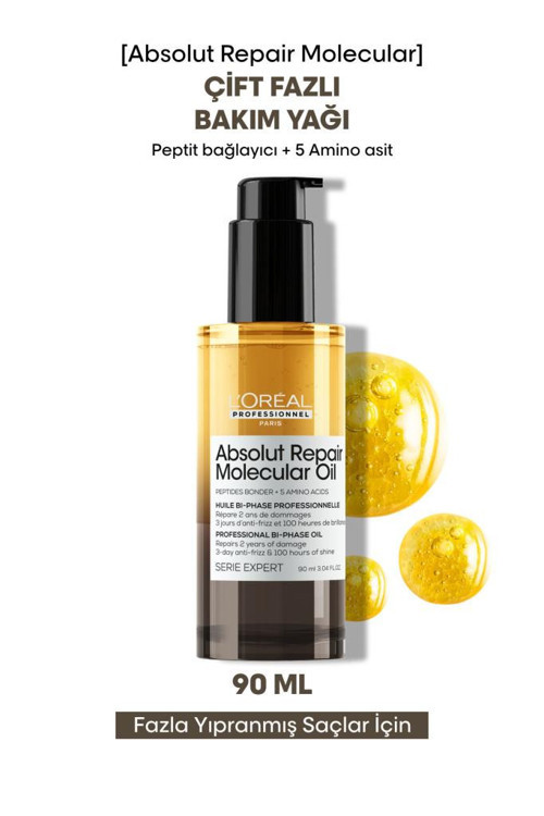 Loréal Professionnel Loreal Professionnel Absolut Repair Molecular Çift Fazlı Saç Bakım Yağı 90 Ml
