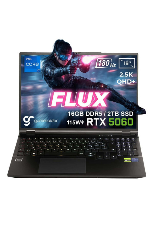 FLUX GR16 i7-14650HX 16GB DDR5 2TB SSD RTX 5060 8GB 115W 16 inç 2.5K QHD+ 180Hz FDos Gaming Laptop