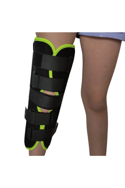 Çocuk diz immobilizer 15 cm, pediatrik diz bacak sabitleyici, balenli dizlik (metal çubuklu)