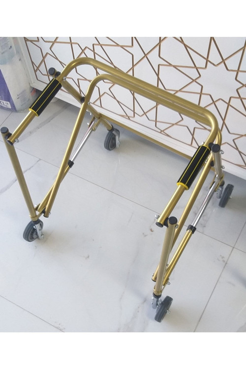 Çocuk Dört Tekerlekli, Frenli, Katlanabilir, Boy Ayarlı Ters Walker - Yürüteç Büyük Boy(66 - 83 Cm)