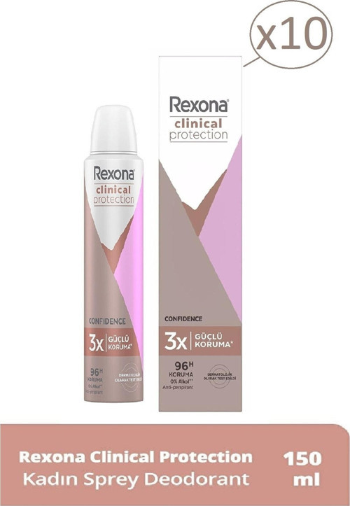 Clinical Protection Confidence 3X Daha Güçlu Koruma Deodorant 150 Ml X 10 Adet ( Koli )