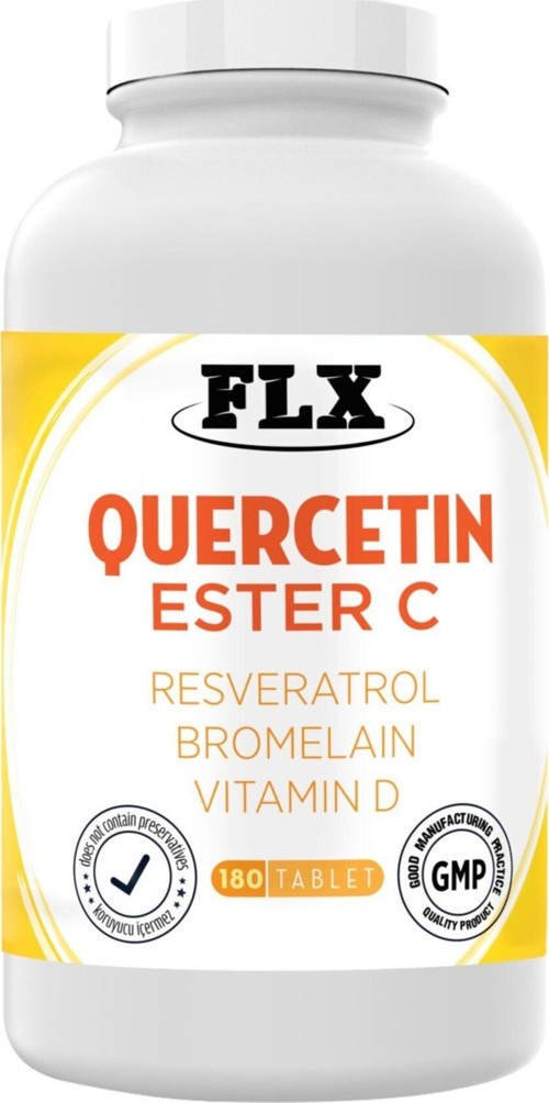 Kuersetin Ester C Resveratrol Magnezyum Malat Bromelain 180 Tablet