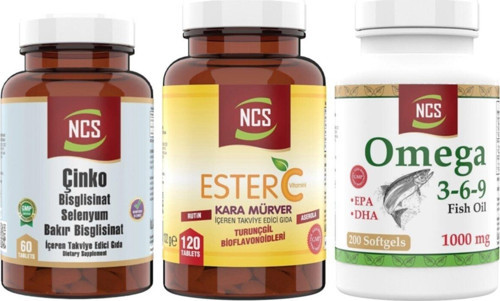 Ester C 120 Tablet Omega 3 6 9 200 Kapsül Çinko 60 Tablet
