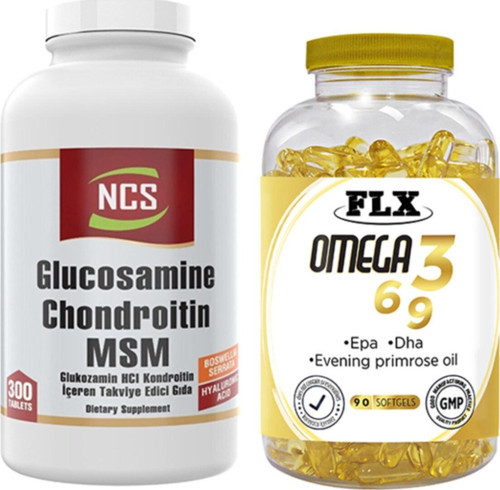 Glucosamine Chondroitin Msm Boswellia Glukozamin 300 Tablet & Flx Omega 3-6-9 90 Tablet