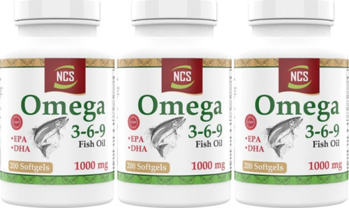 Omega 3 6 9 Balık Yağı 1000 Mg 200 Softgel 3 Kutu 600 Softgel