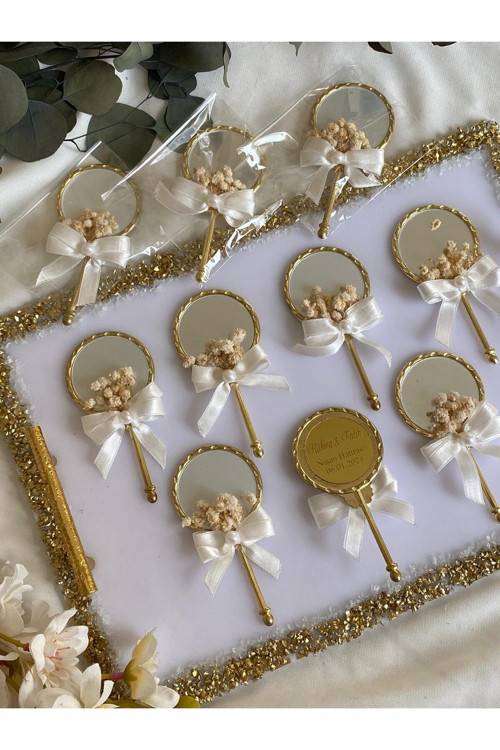 20076530 Layla Events Özel Tasarım Söz,Nişan,Nikah İçin Mini El Aynası - 25 Adet