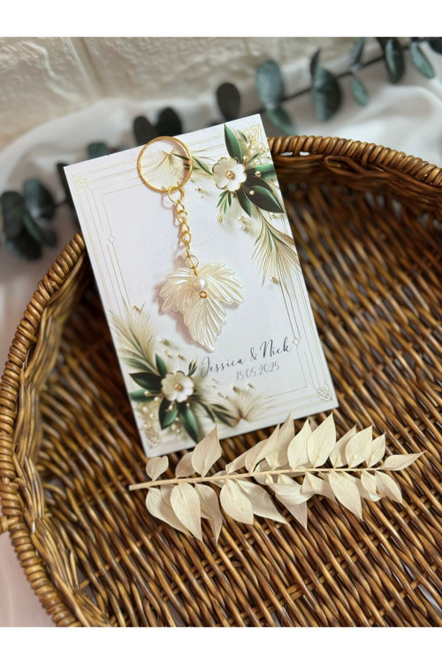 20076530 Layla Events Çınar Yaprağı Anahtarlık Hediyelik Söz,Nikah ,Düğün,Nişan - 10 Adet