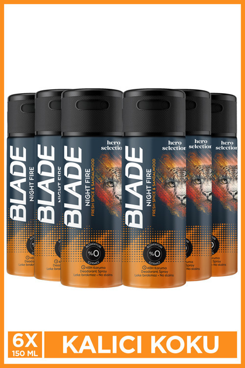 Hero Selection Serisi Night Fire Erkek Deodorant 6x150 Ml Leke Bırakmaz