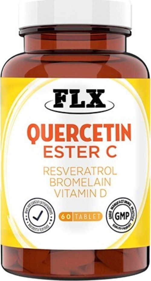 60 Tablet Quercetin Kuersetin Ester C Resveratrol Magnezyum Malat Bromelain