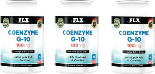 Coenzyme Koenzyme Q-10 L-Carnitine Alpha Lipoic Acid 90 Tablet X 3 Kutu