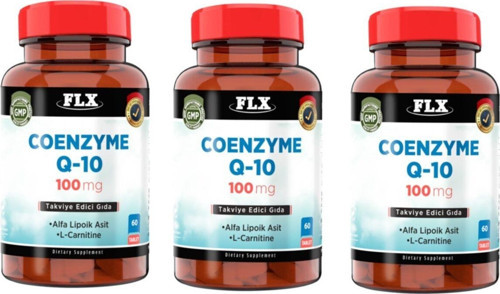 Koenzim Q-10 Alfa Lipoik Asit L-Karnitin Coenzyme Q10 100 Mg 60 Tablet X 3 Kutu