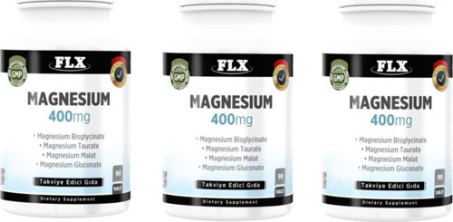 Magnesium Magnezyum Bisglisinat Malat Taurat Glukonat 90 Tablet X 3 Kutu