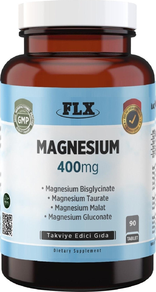 Magnezyum Elementleri Complex 400 Mg Bisglisinat Malat Taurat Glukonat 90 Tablet