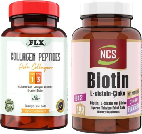 Balık Kollajeni Tip 1-3 Collagen 60 Tablet Ve Biotin 180 Tablet