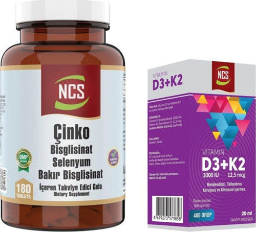 Çinko Selenyum Bakır 180 Tablet & Vitamin D3 K2 Damla